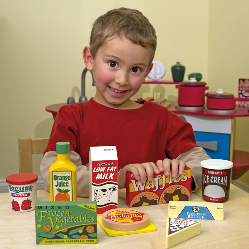 Melissa & Doug Fridge Food Set Wooden Play Food Set & Reviews Wayfair